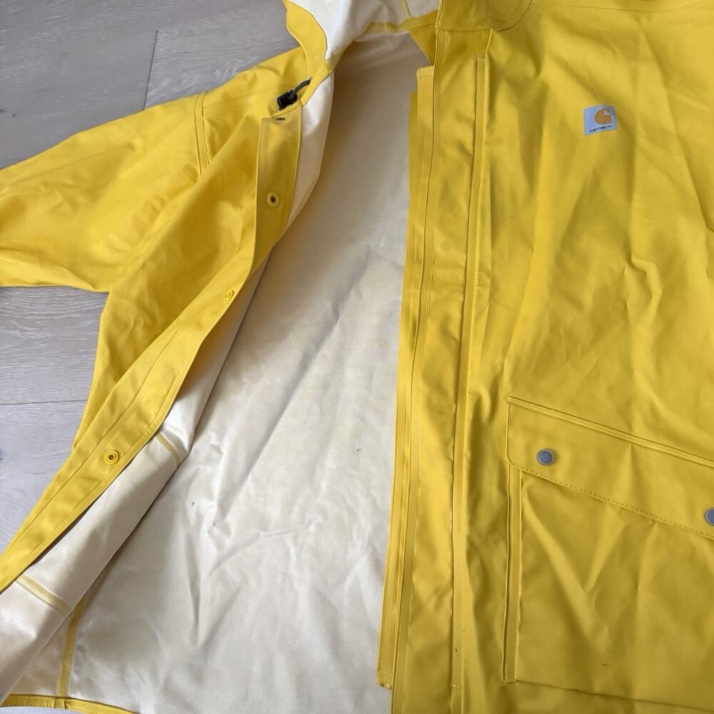 Carhartt Yellow Rain Jacket - New Old Stock, Vintage, Men Size Large Tall - Picture 8 of 11